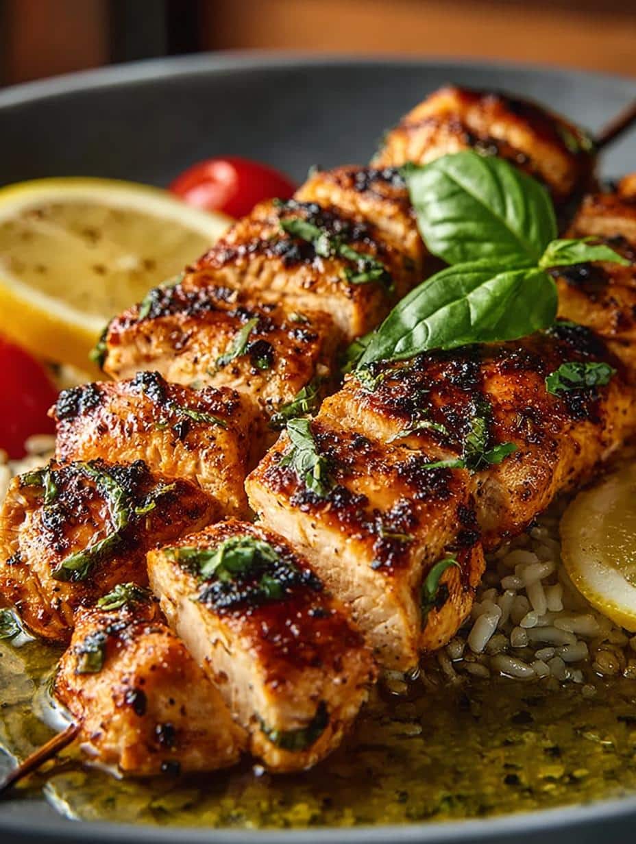 Mediterranean Lemon Basil Chicken Skewers Recipe - Mediterranean Lemon Basil Chicken - additional detail