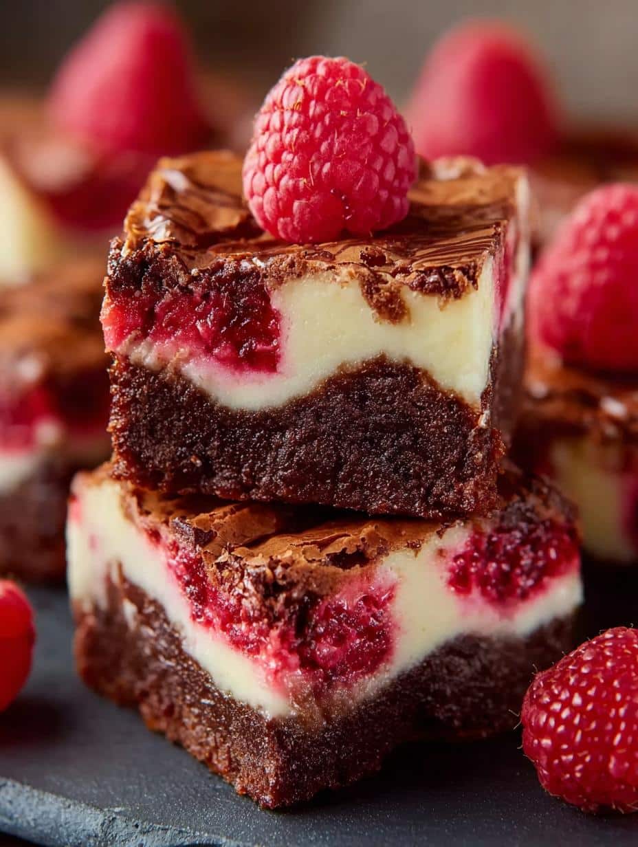 Raspberry Cheesecake Brownies: 5 Layers of Pure Delight - Raspberry Cheesecake Brownies - additional detail