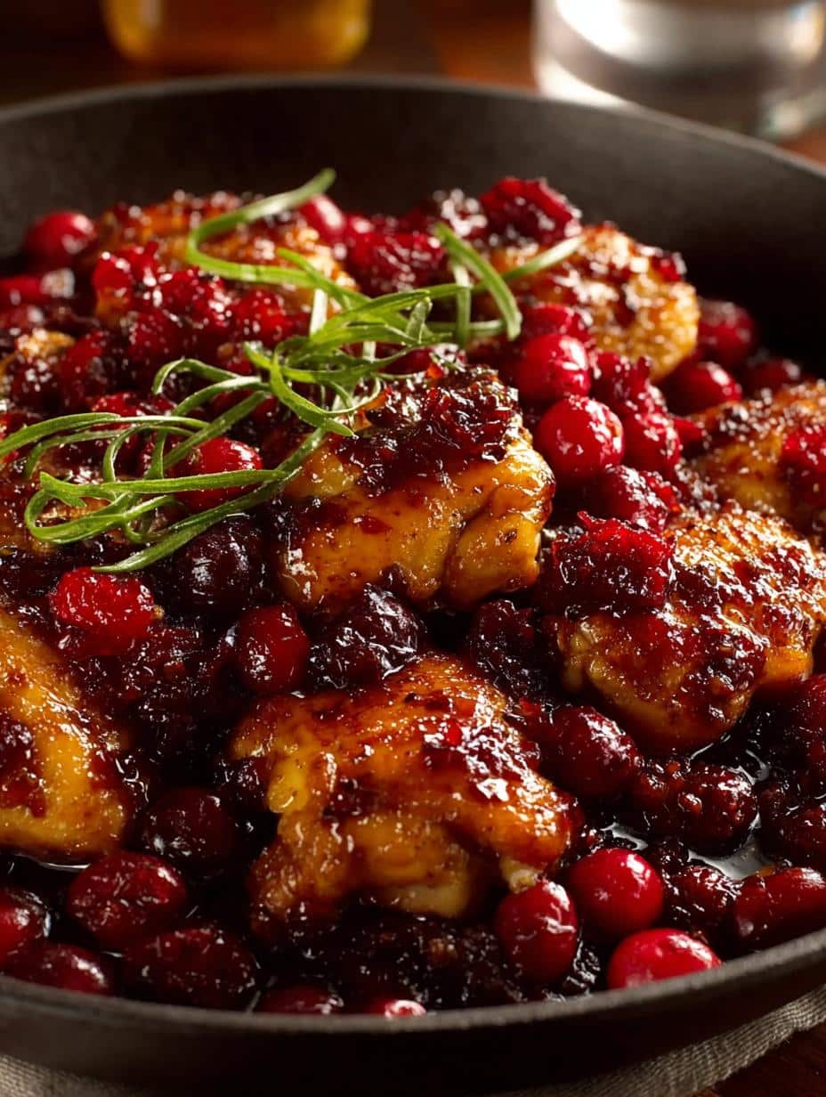 Irresistible Skillet Cranberry Orange Chicken served with vibrant colors and fresh ingredients