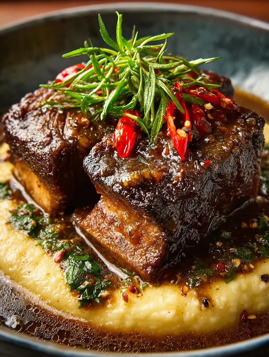 Slow Braised Beef Short Ribs in Coconut Sauce - Slow Braised Beef Short - main visual representation