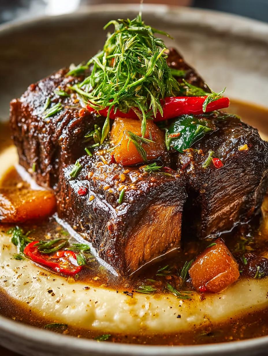 Slow Braised Beef Short Ribs in Coconut Sauce - Slow Braised Beef Short - additional detail