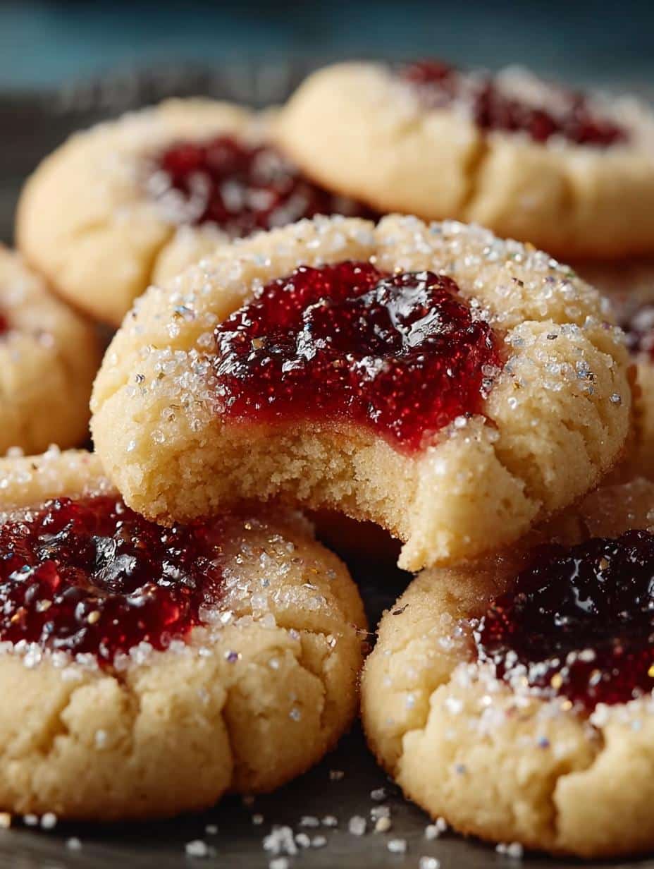 Soft Christmas Thumbprint Cookies