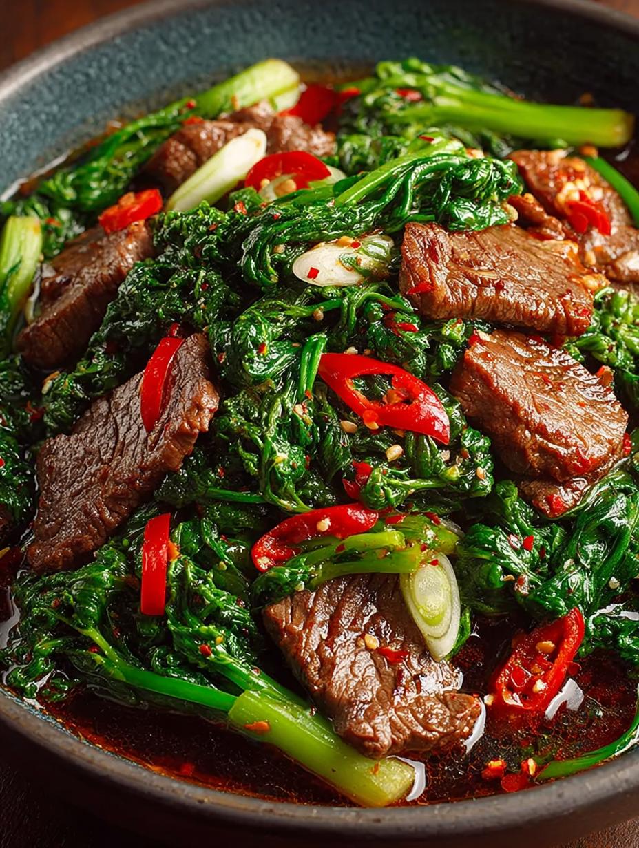 Spicy Beef Greens with 7 Bold Flavors for Dinner Tonight - Spicy Beef Greens with - additional detail
