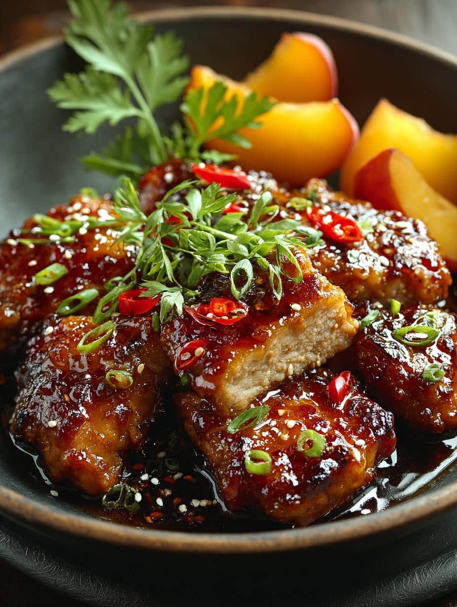 Spicy Peach Chicken with