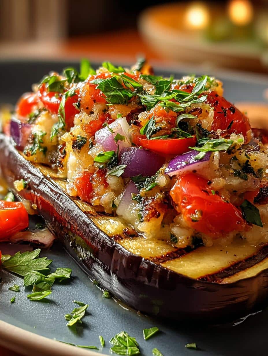 Stuffed Eggplant with Veggies