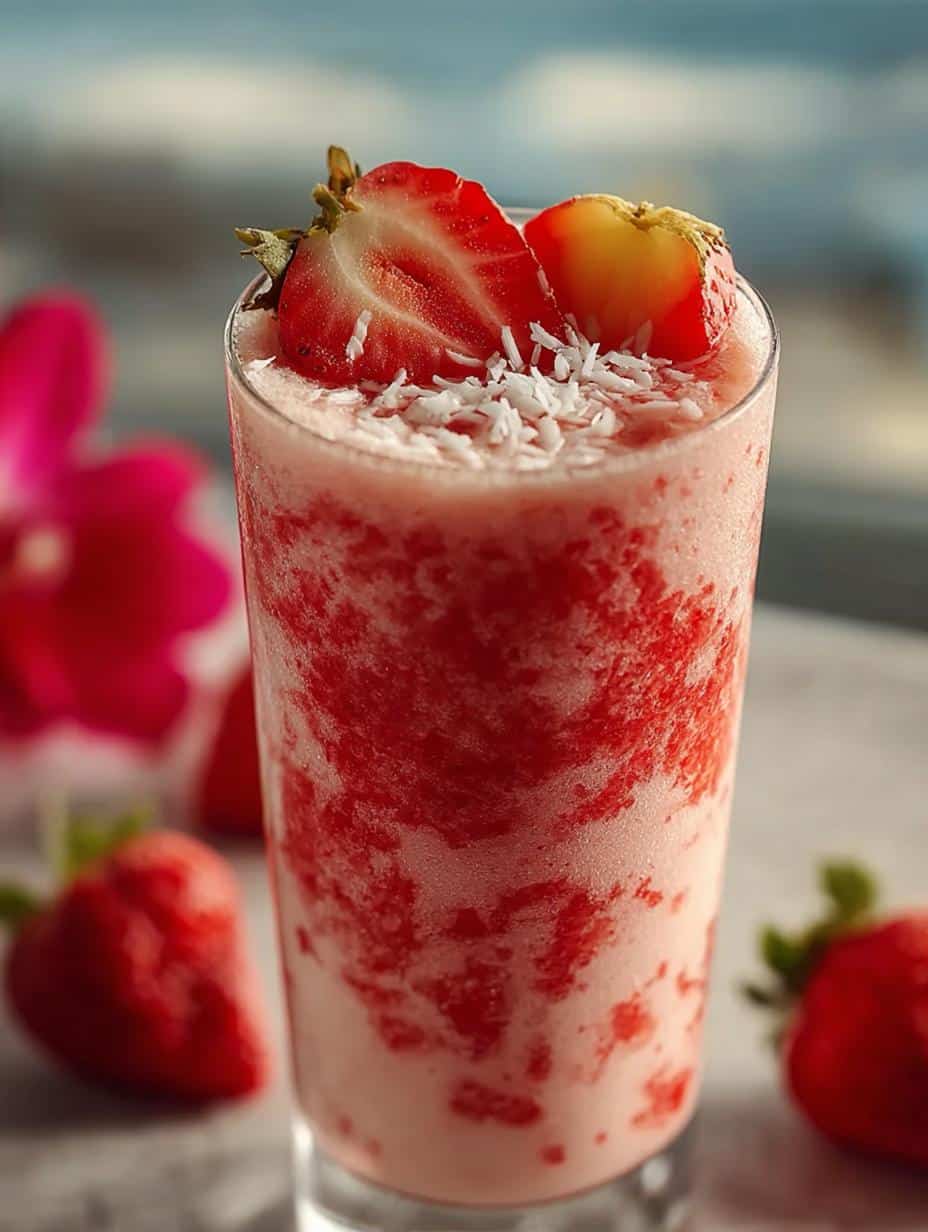 Tropical Strawberry Colada Smoothie: 5-Minute Bliss - Tropical Strawberry Colada Smoothie - main visual representation