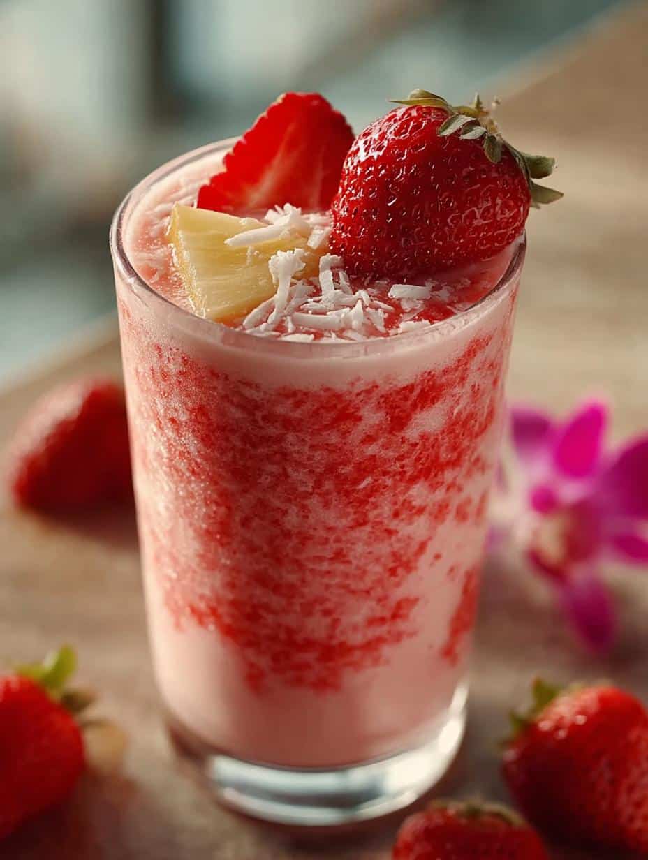 Tropical Strawberry Colada Smoothie: 5-Minute Bliss - Tropical Strawberry Colada Smoothie - additional detail
