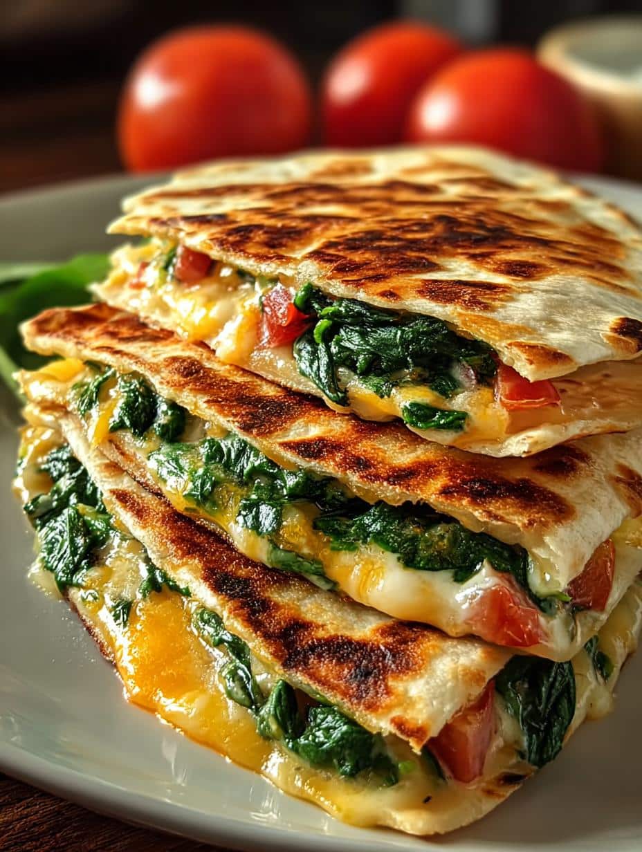 Cheese Spinach Breakfast Quesadilla: A Morning Delight - Cheese Spinach Breakfast Quesadilla - main visual representation
