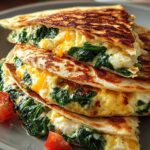 Cheese Spinach Breakfast Quesadilla