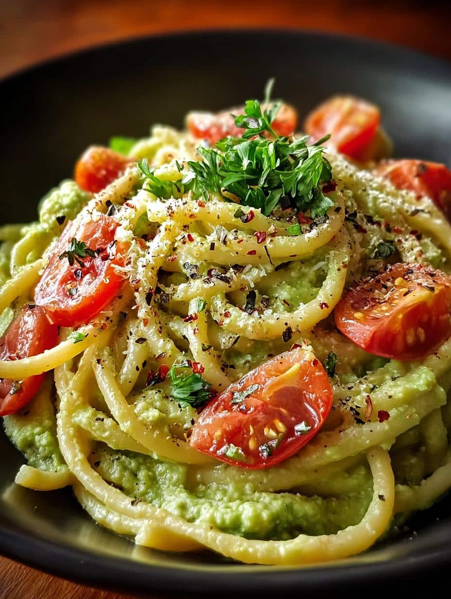 Creamy Avocado Veggie Pasta