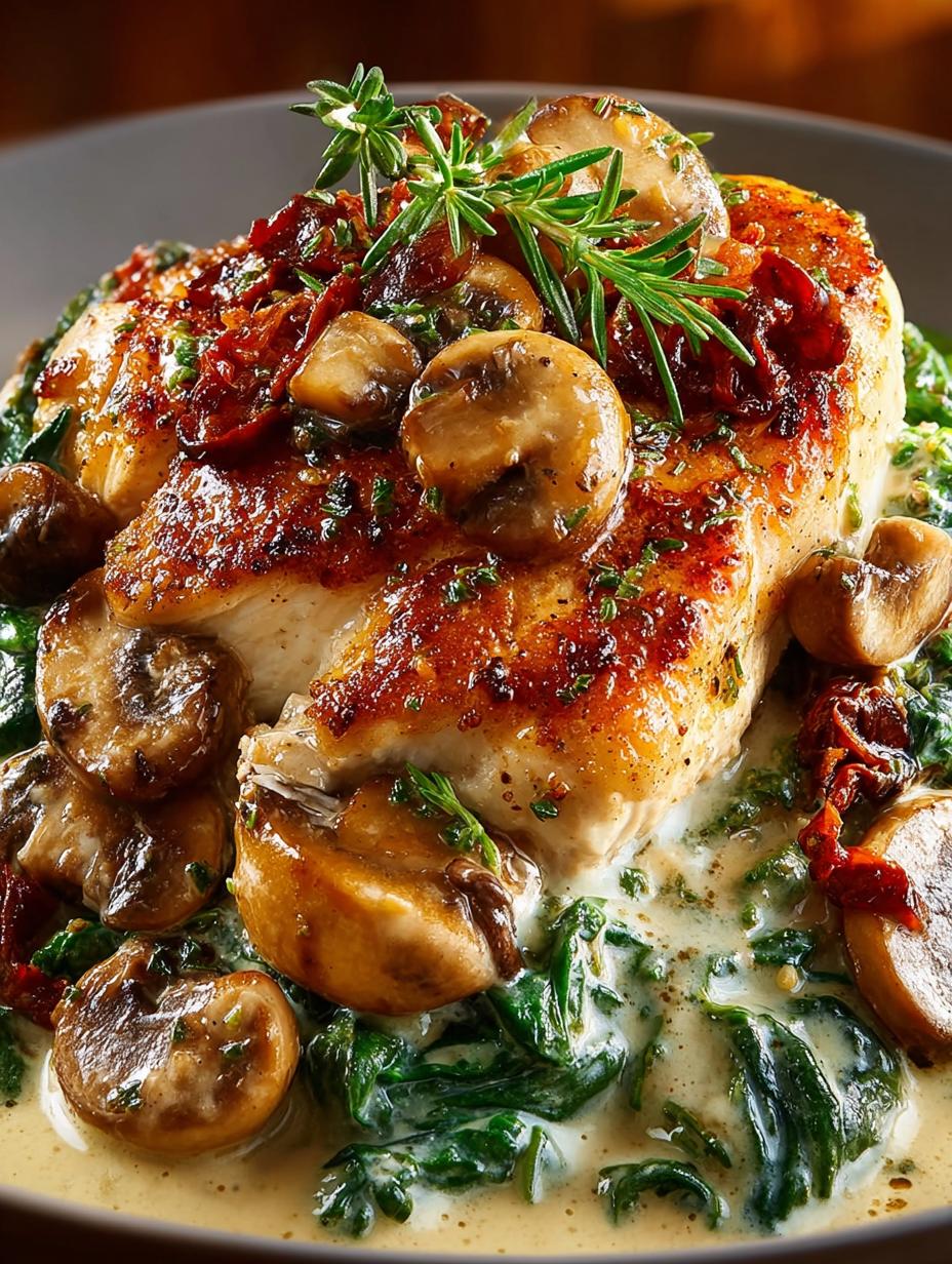 Creamy Mushroom Chicken Spinach: 5 Star Dinner Recipe - Creamy Mushroom Chicken Spinach - main visual representation