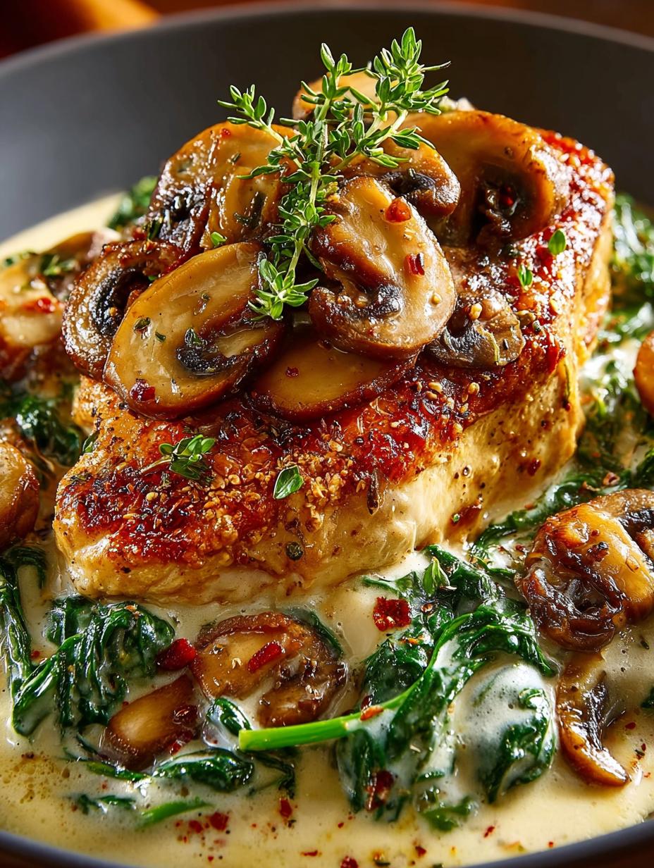Creamy Mushroom Chicken Spinach