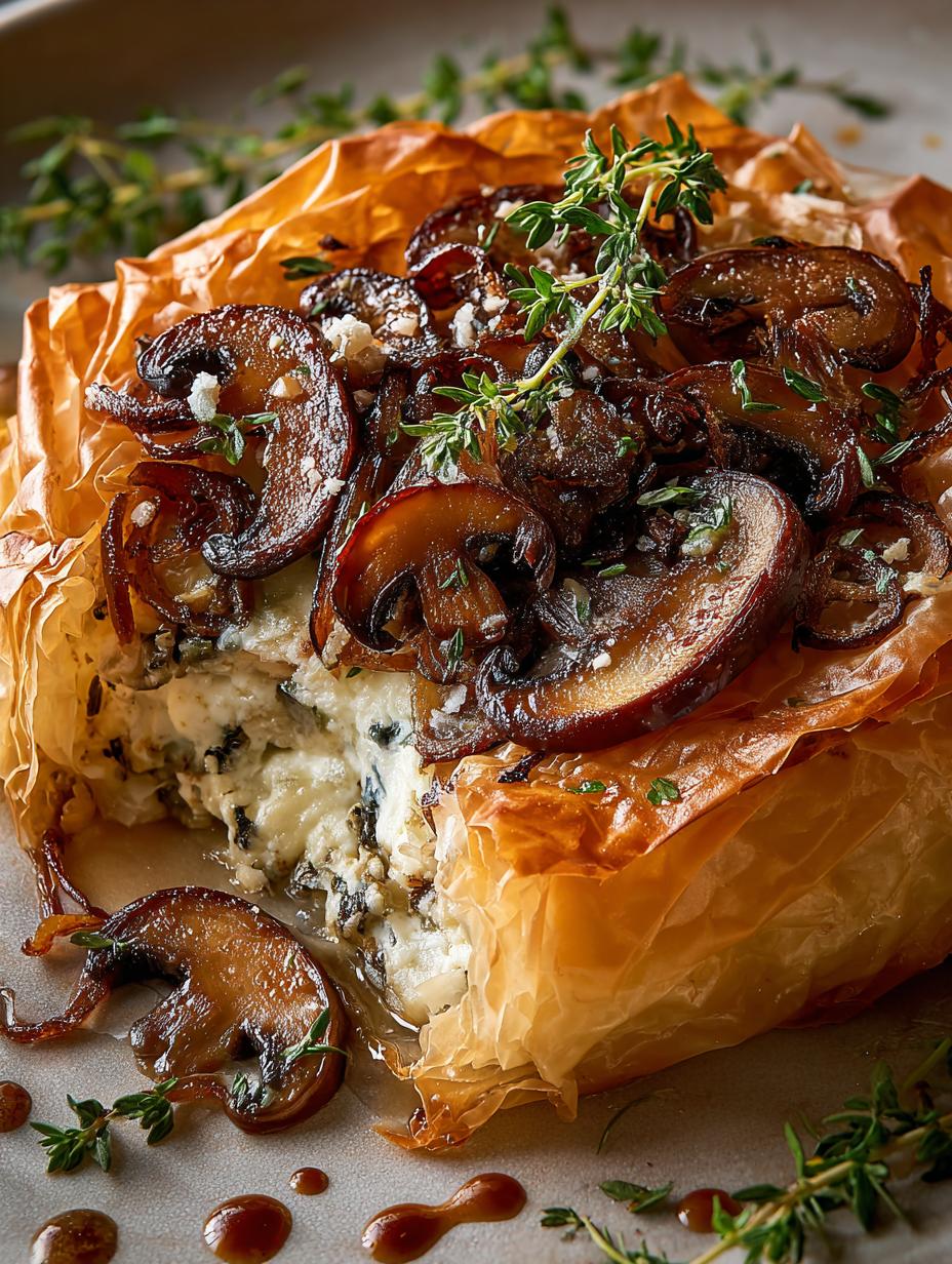 Mushroom Caramelized Onion Phyllo