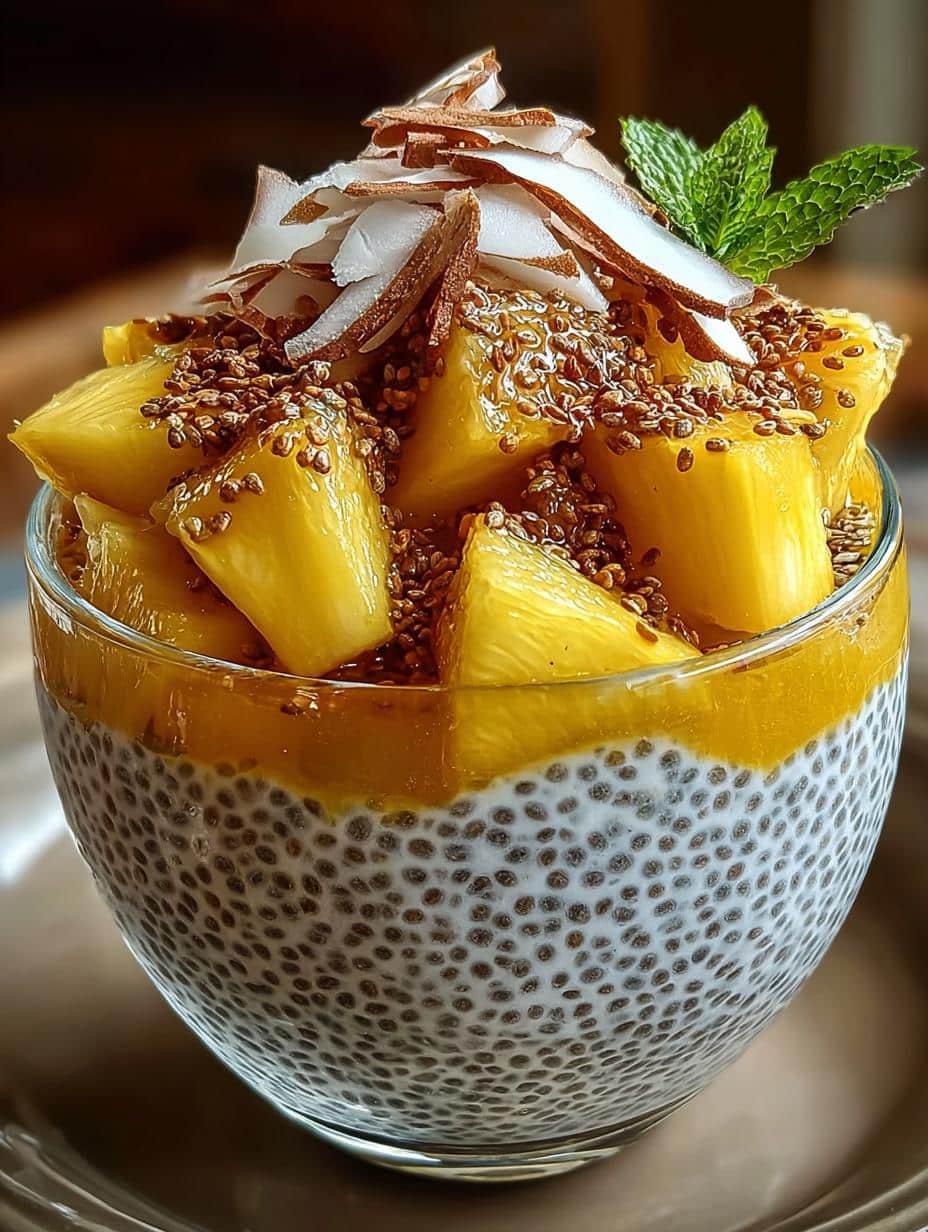 Pineapple Coconut Chia Pudding: 5 Tropical Blissful Layers - Pineapple Coconut Chia Pudding - main visual representation