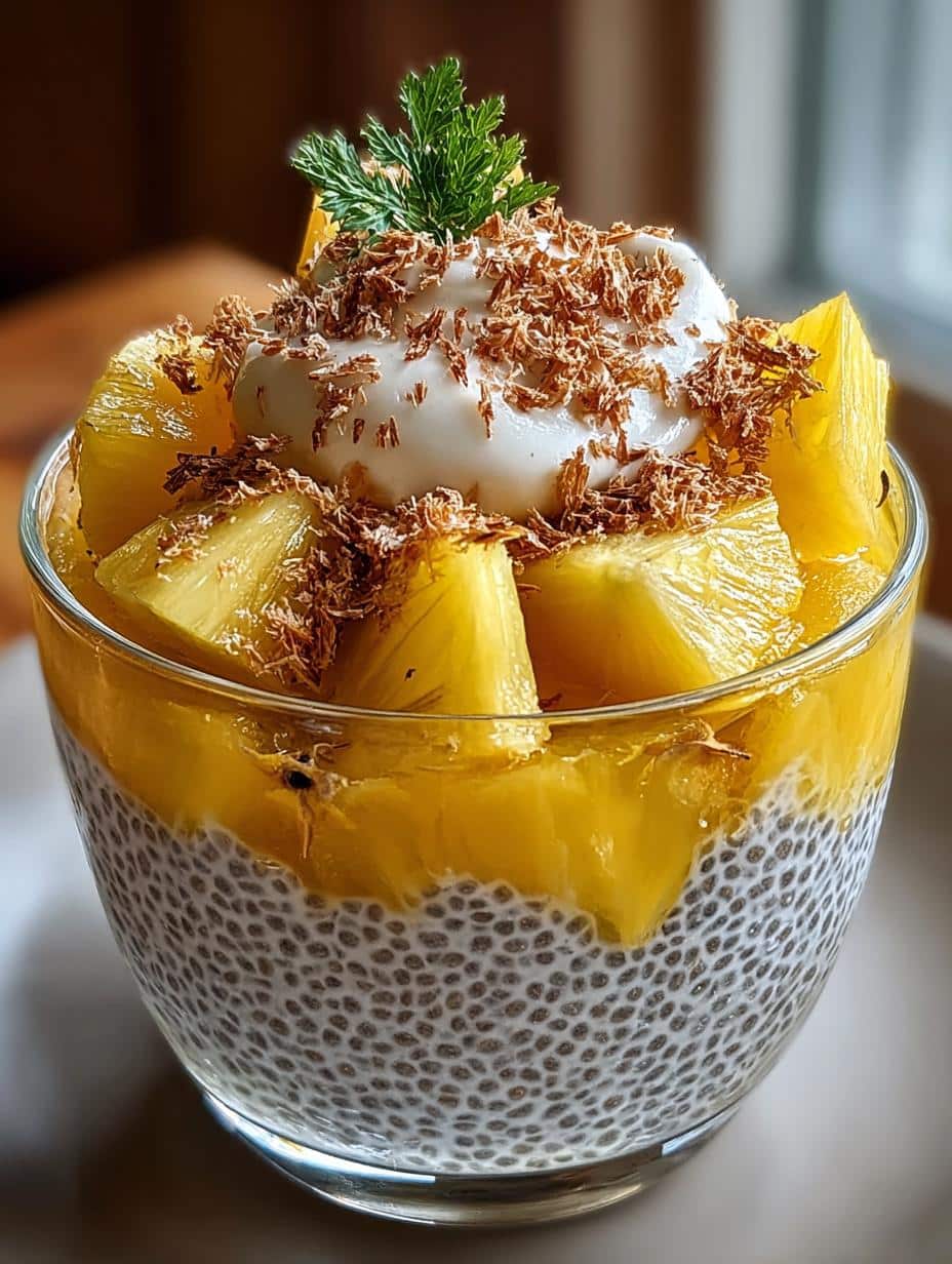 Pineapple Coconut Chia Pudding: 5 Tropical Blissful Layers - Pineapple Coconut Chia Pudding - additional detail