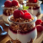 Raspberry Yogurt Granola Jars