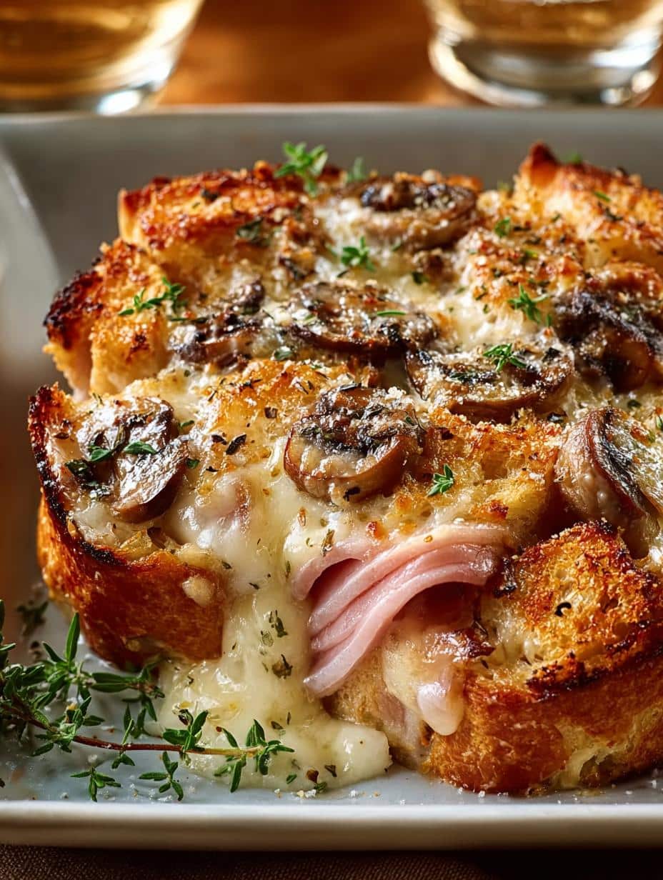 Savory Ham Mushroom Fontina: A Comforting Bake Delight - Savory Ham Mushroom Fontina - main visual representation