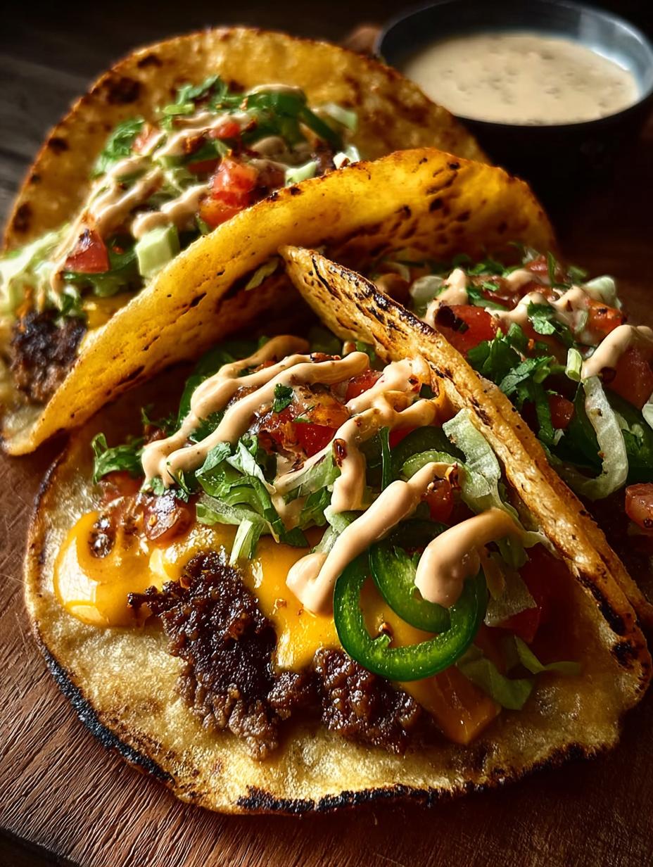 Sourdough Smash Burger Tacos: A Cheesy Delight - Sourdough Smash Burger Tacos - main visual representation
