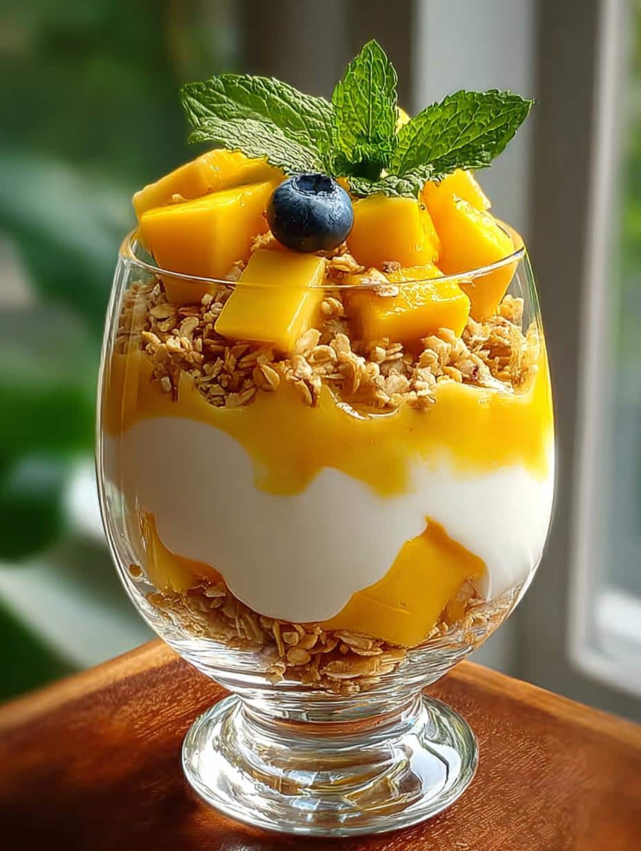 Tropical Mango Yogurt Parfait: 5 Layers of Pure Bliss - Tropical Mango Yogurt Parfait - additional detail