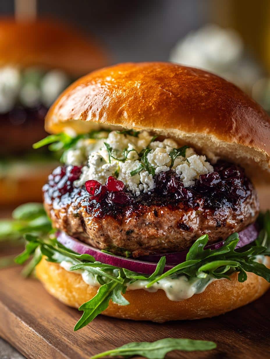 Blueberry Feta Burgers with